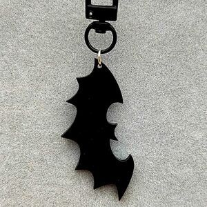 HALLOWEEN SALE Black Goth Acrylic Bat Keychain Bag Charm